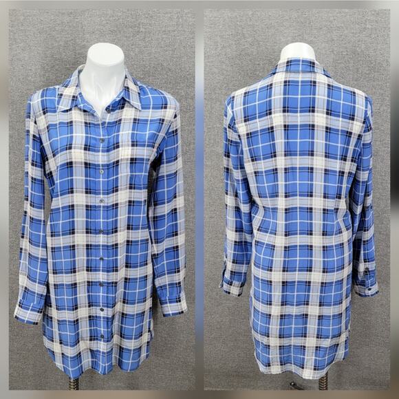 EQUIPMENT FEMME PLAID SHIRT DRESS, SIZE L - Picture 1 of 6